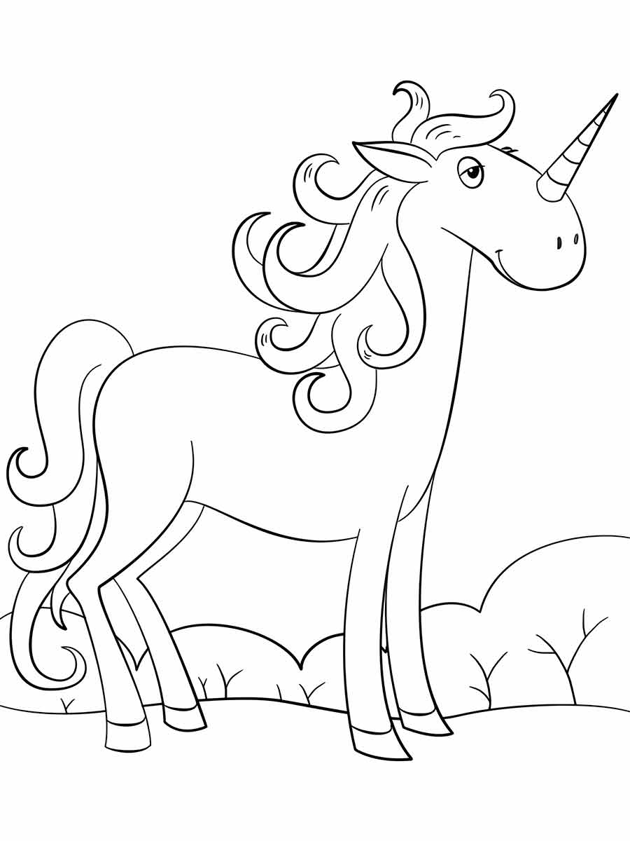 Children's Unicorn Coloring Page