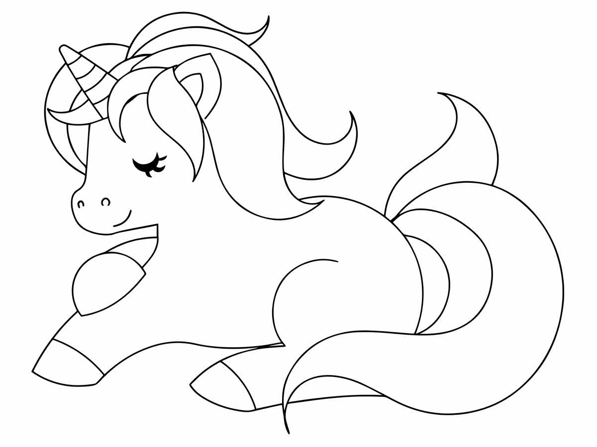 Lying Unicorn Coloring Page