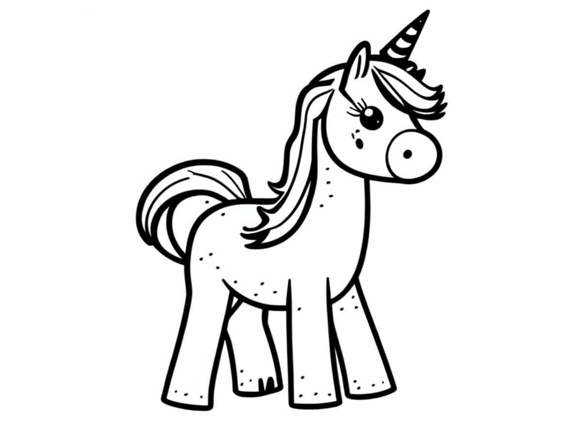 Simple Unicorn Coloring Page