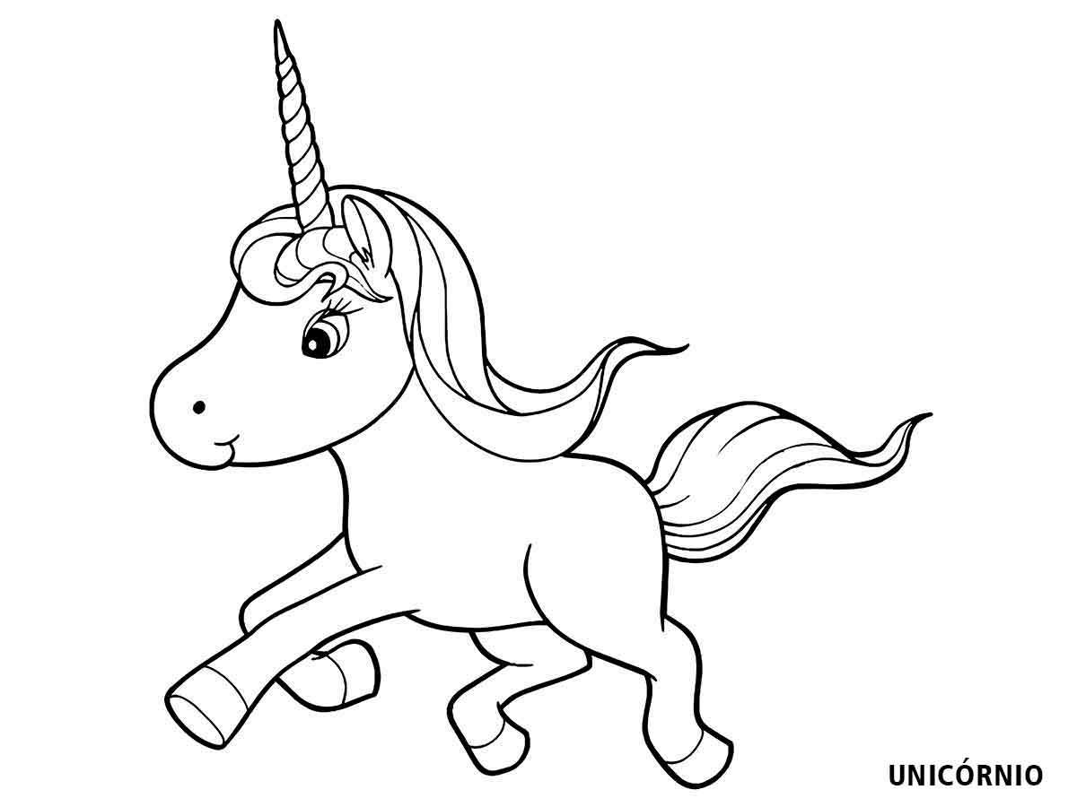 Kawaii Unicorn Coloring Page