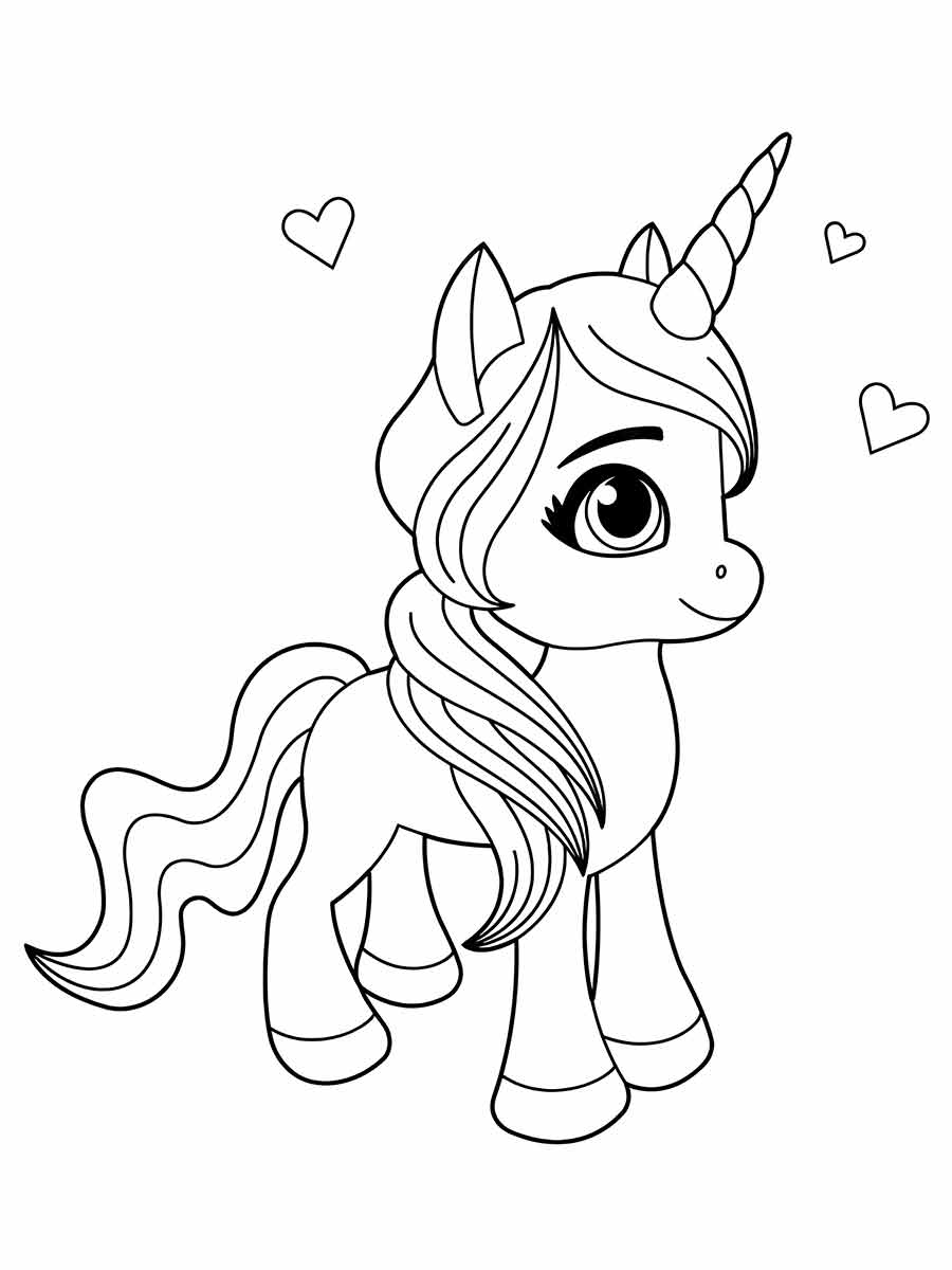 Children's Unicorn Coloring Page