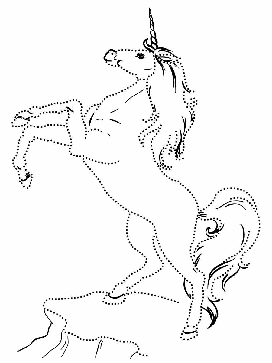 Dot-to-Dot Unicorn Coloring Page