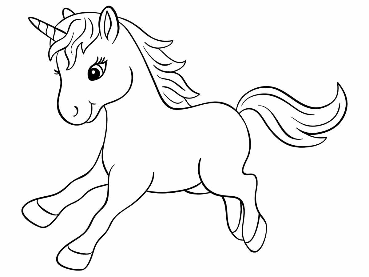 Unicorn Coloring Page for Schools