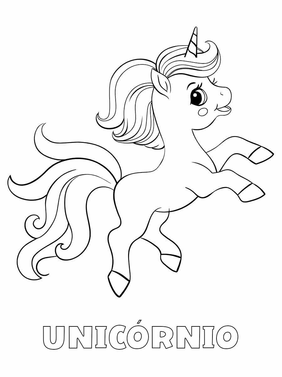 Baby Unicorn Coloring Page