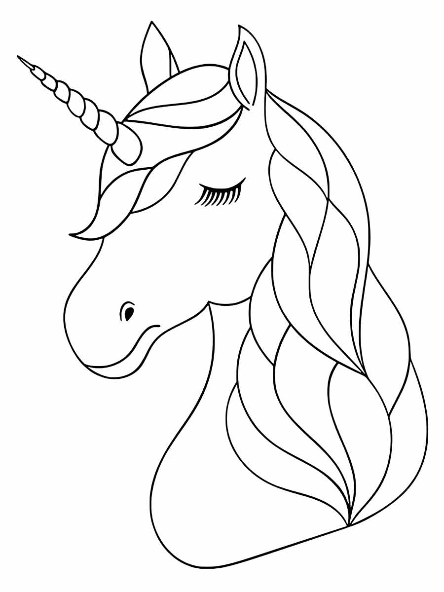 Unicorn Head Coloring Page