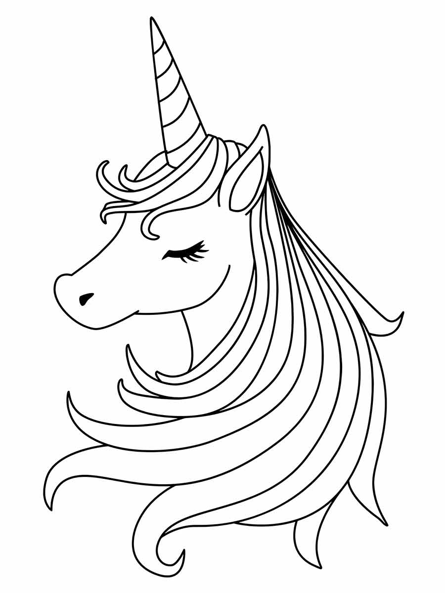 Unicorn Head to Color and Paint