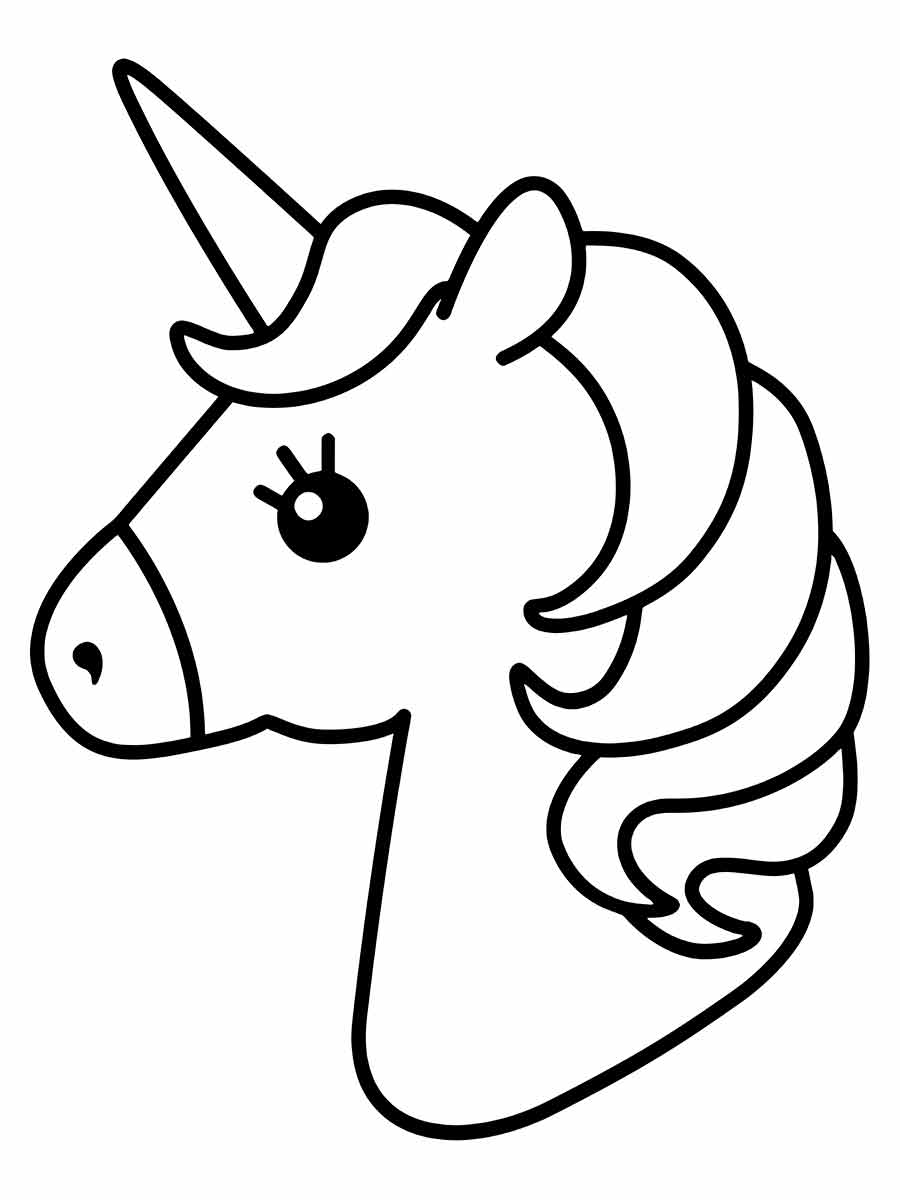 Easy Unicorn Head Coloring Page