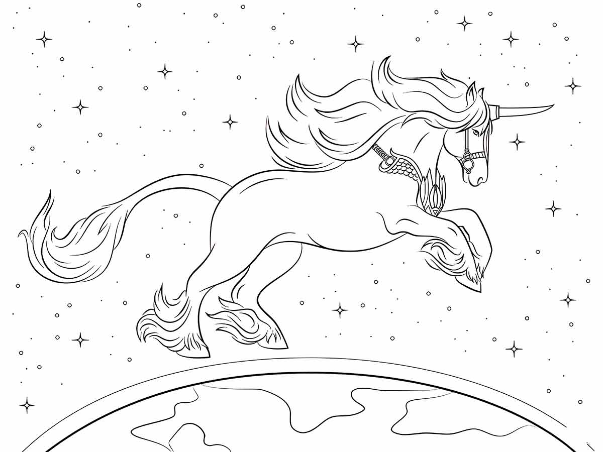 Large Unicorn Coloring Page