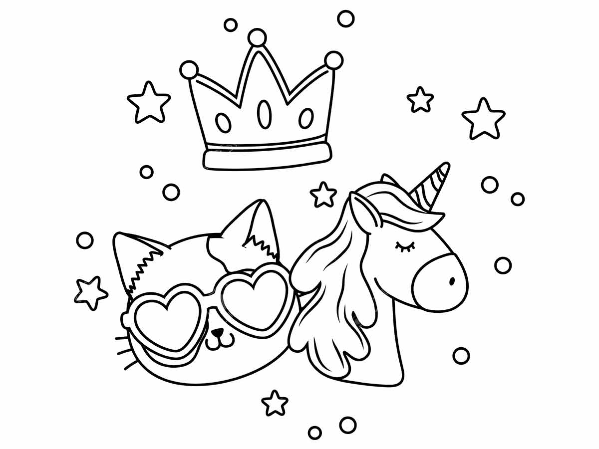 Unicorn Coloring Page to Print and Color