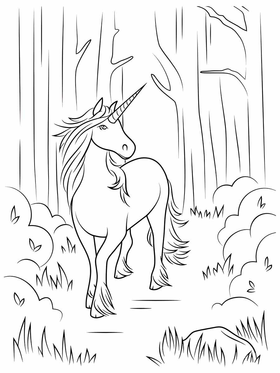 Large Unicorn Coloring Page