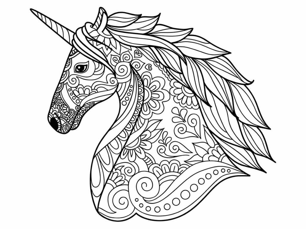 Mandala Unicorn Coloring Page