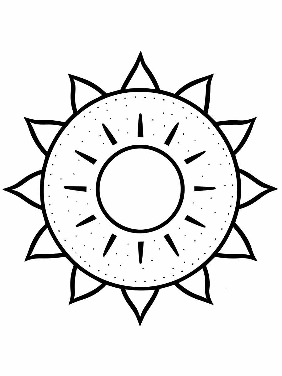 Round star coloring page