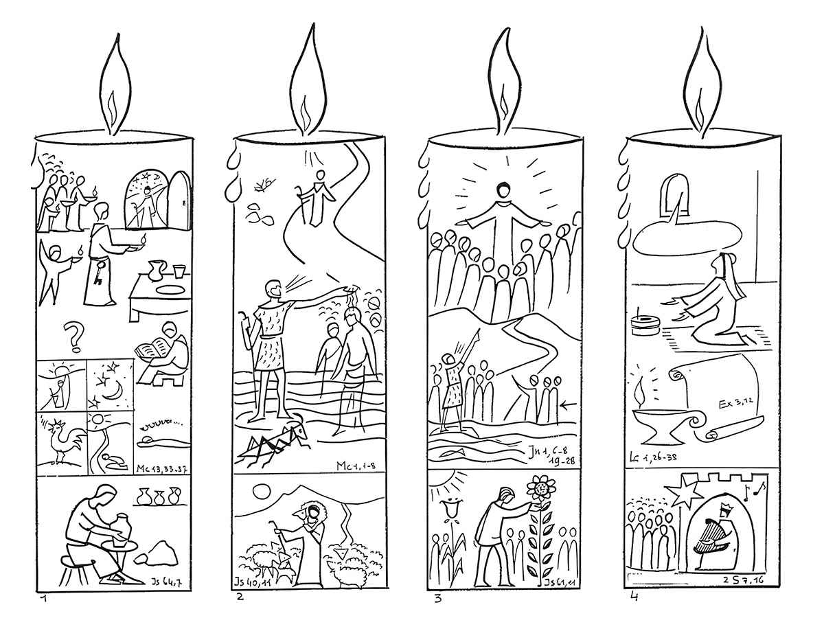 Advent Candles Coloring Page