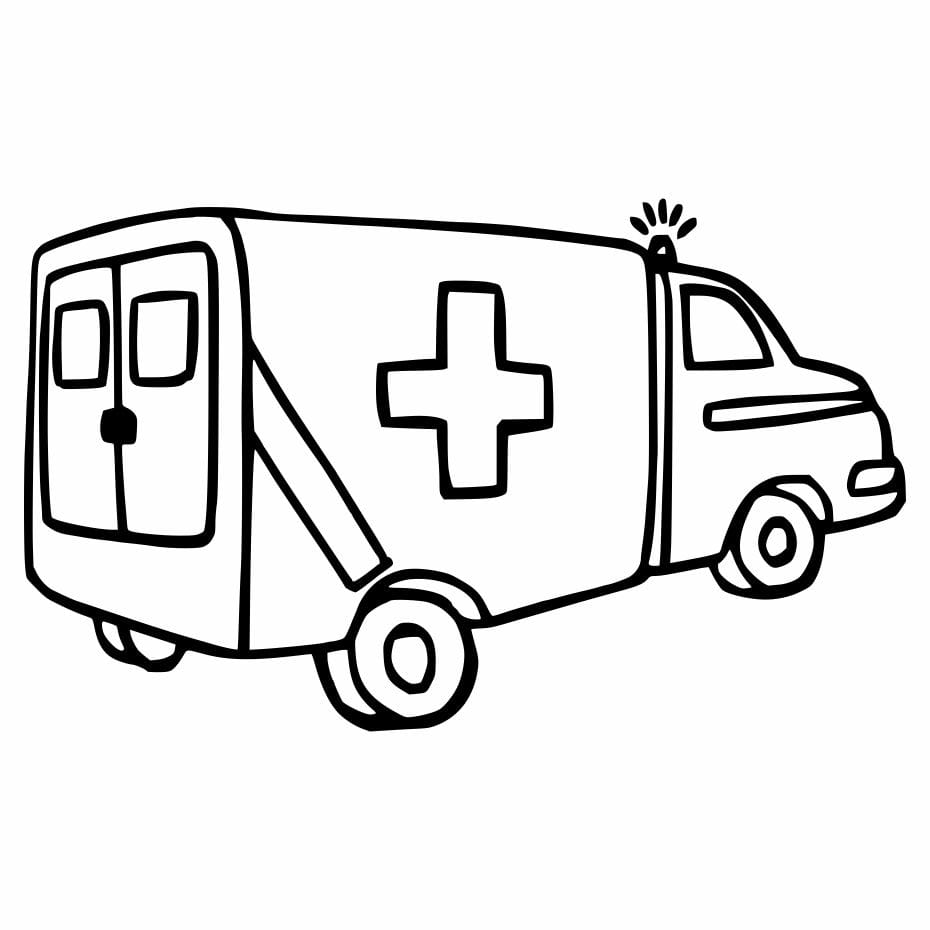 ambulance coloring page for kids