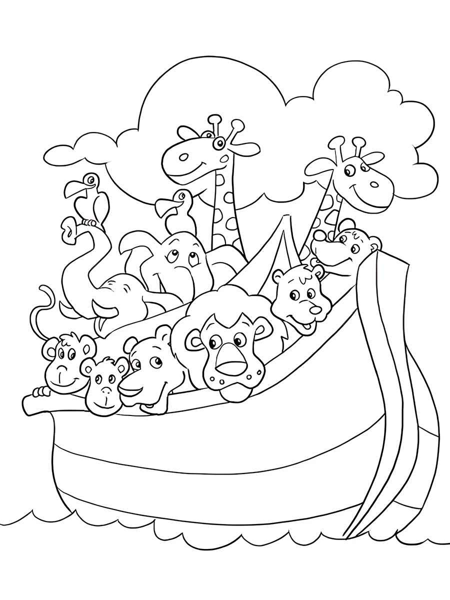 Animals in Noah's Ark Coloring Page