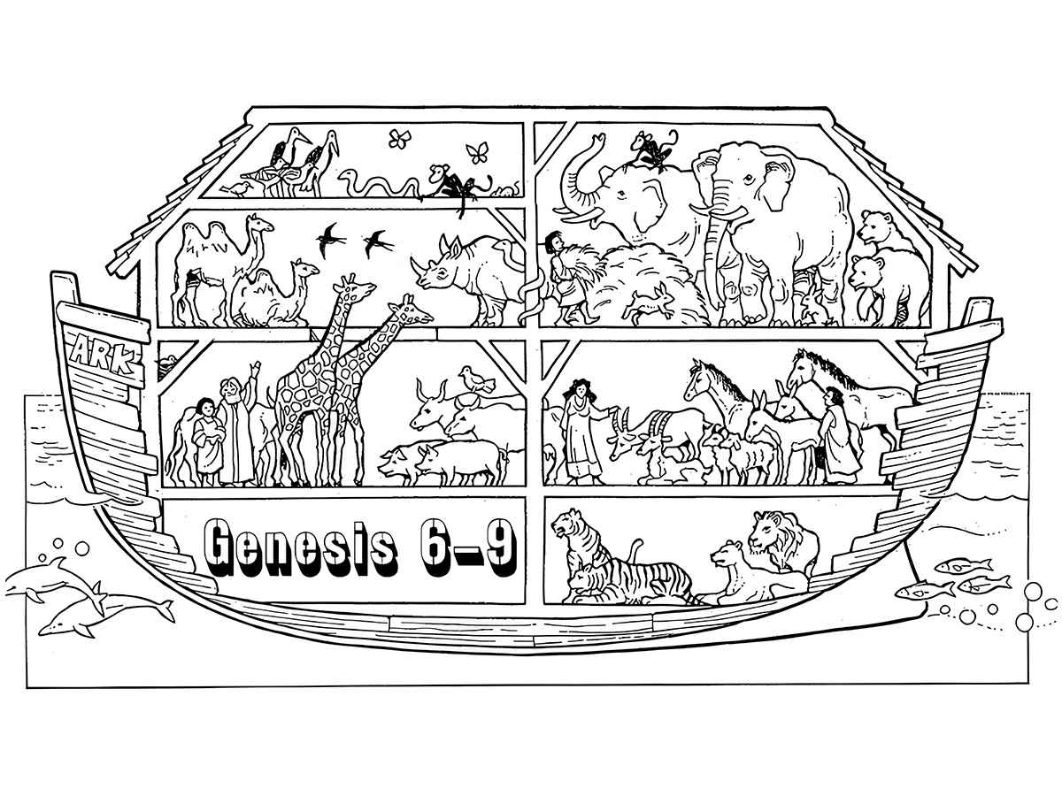 Animals Inside Noah's Ark Coloring Page