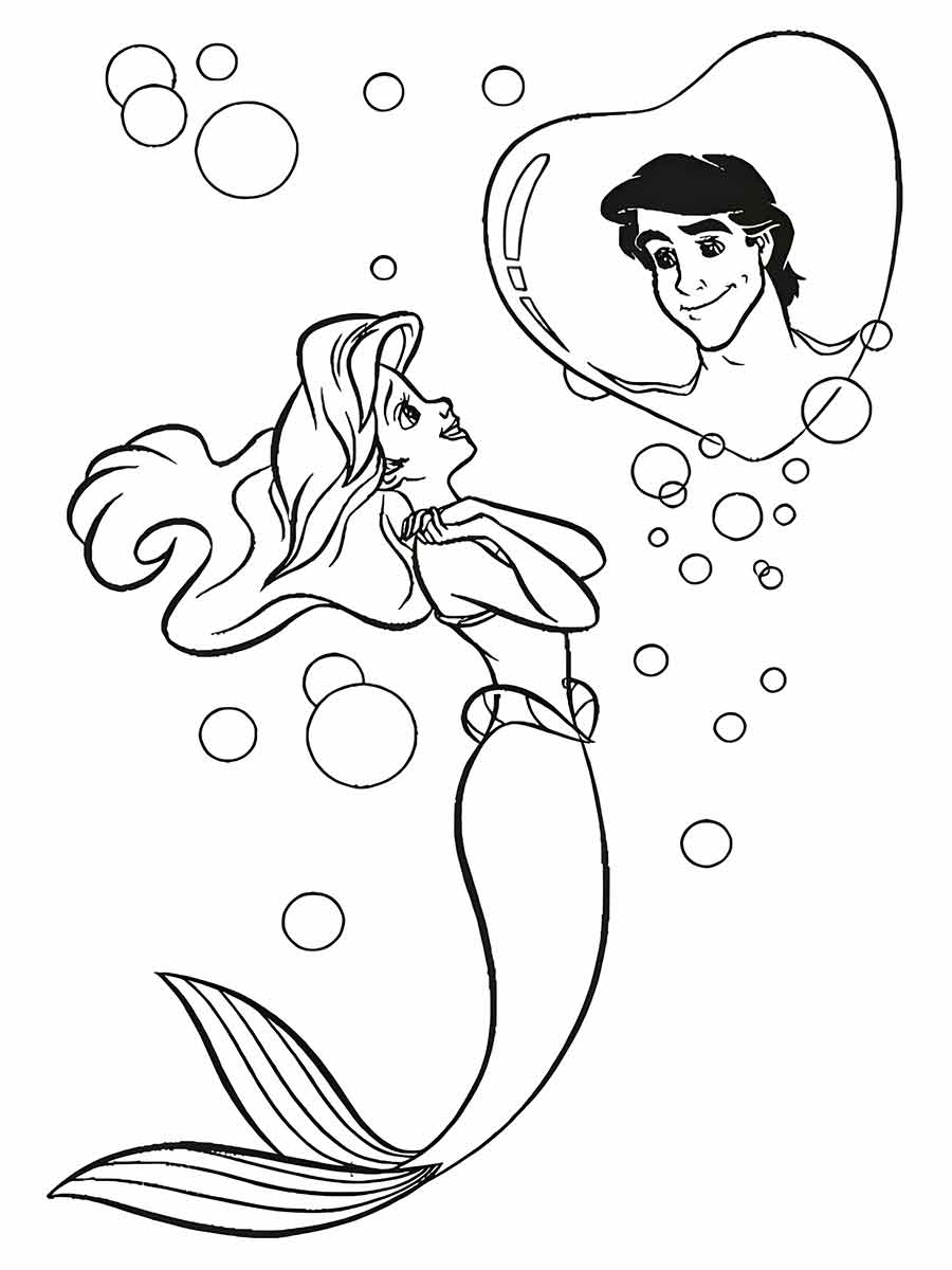 ariel coloring page to print