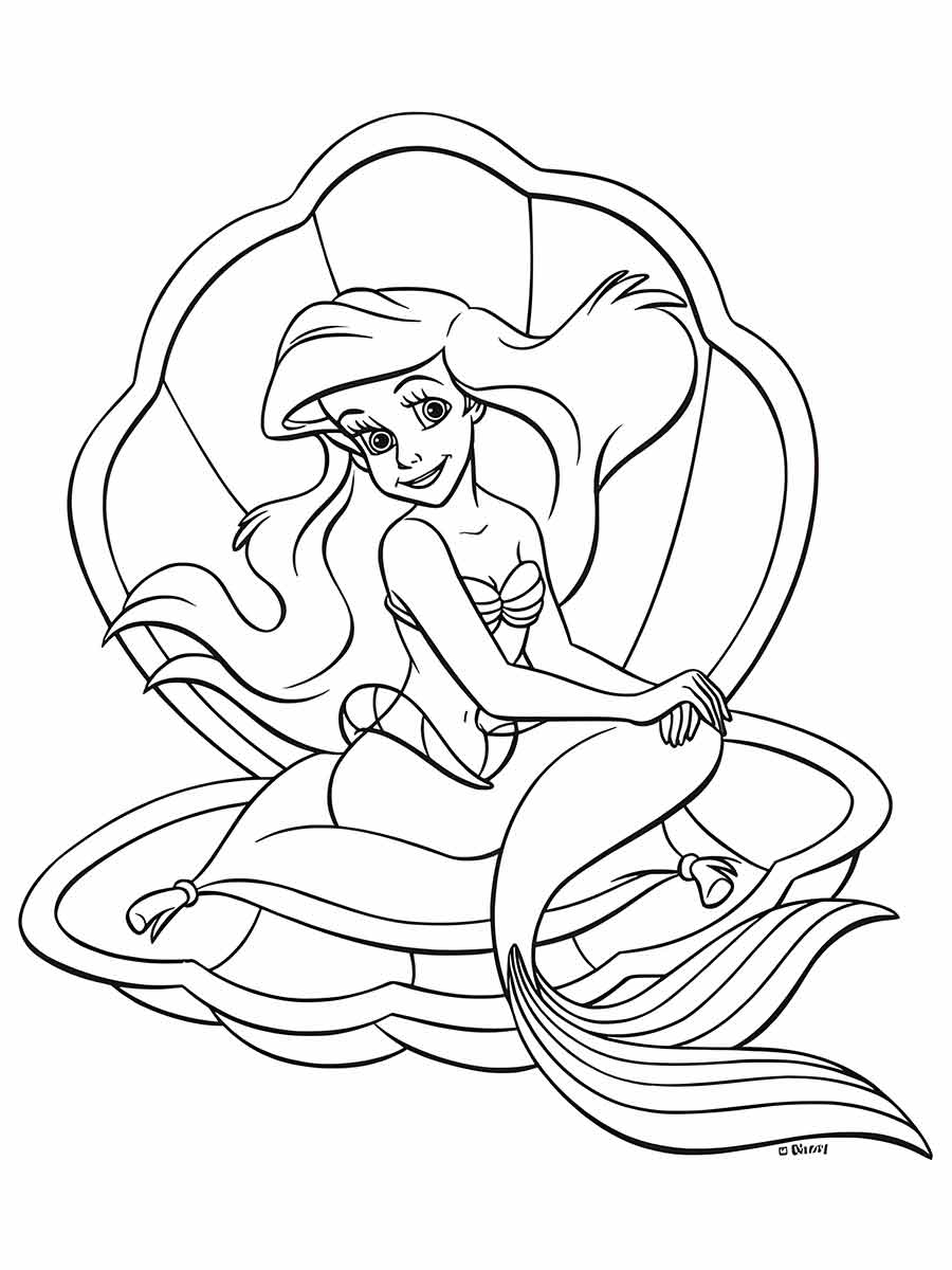 ariel coloring page