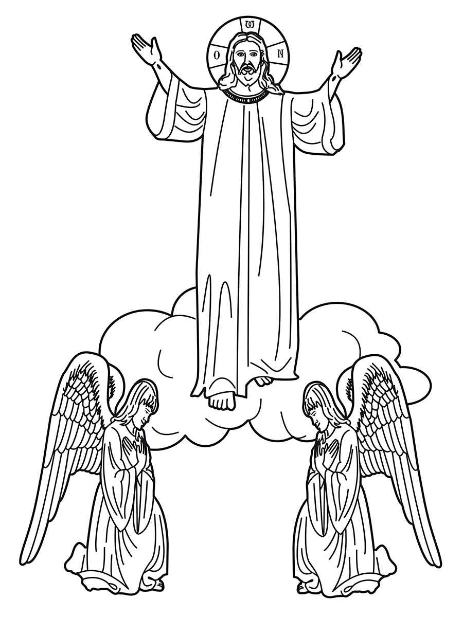 Easter Ascension of Jesus Christ Coloring Page