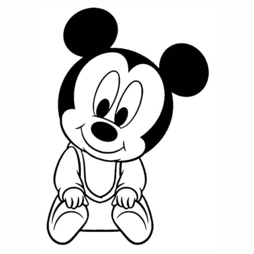 Baby Mickey Mouse coloring page