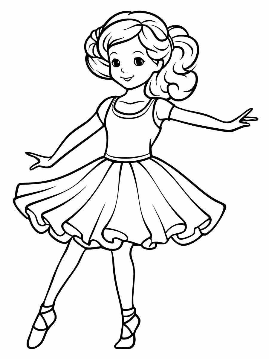 Ballerina girl coloring page.