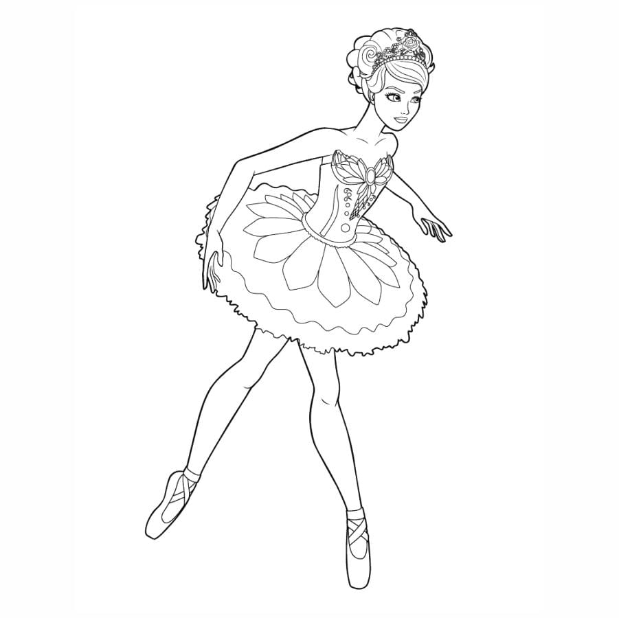 Barbie ballerina coloring page