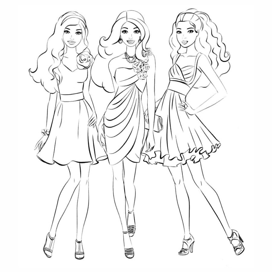 Printable Barbie coloring pages version 2