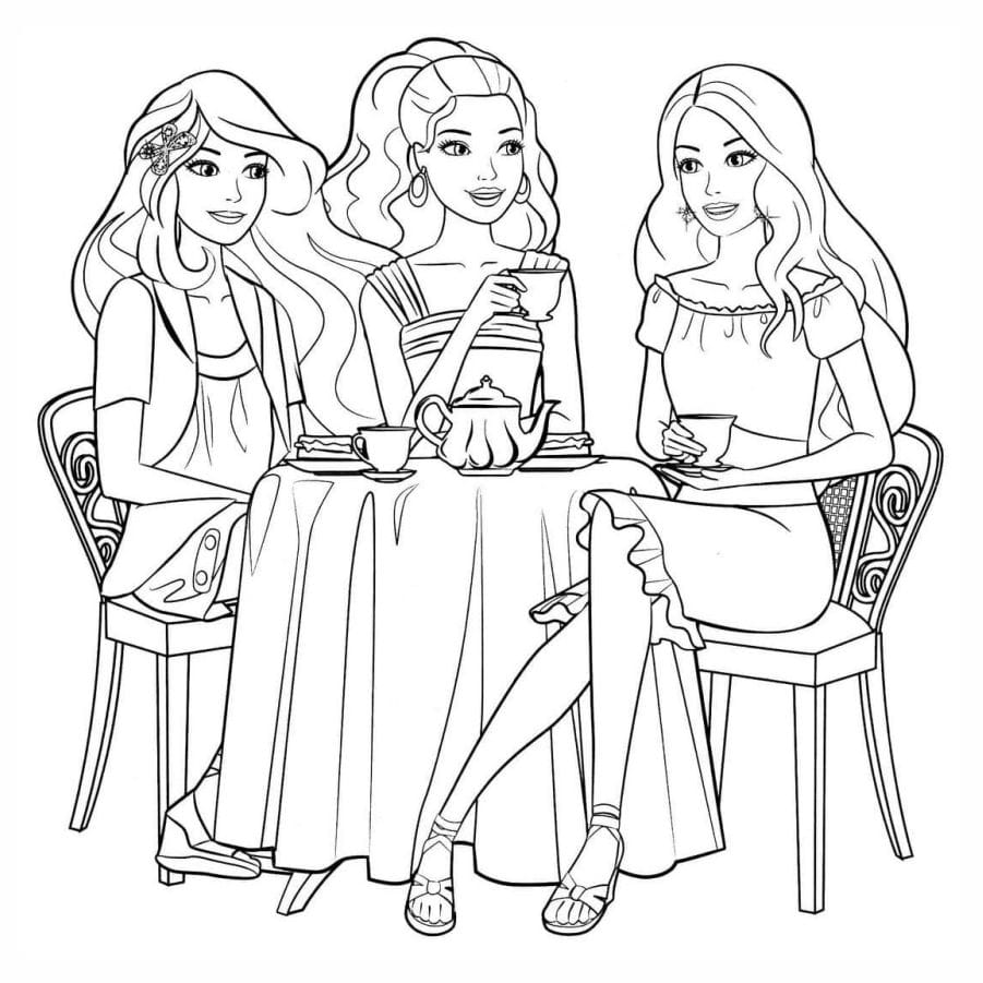 Barbie coloring pages to paint version 2