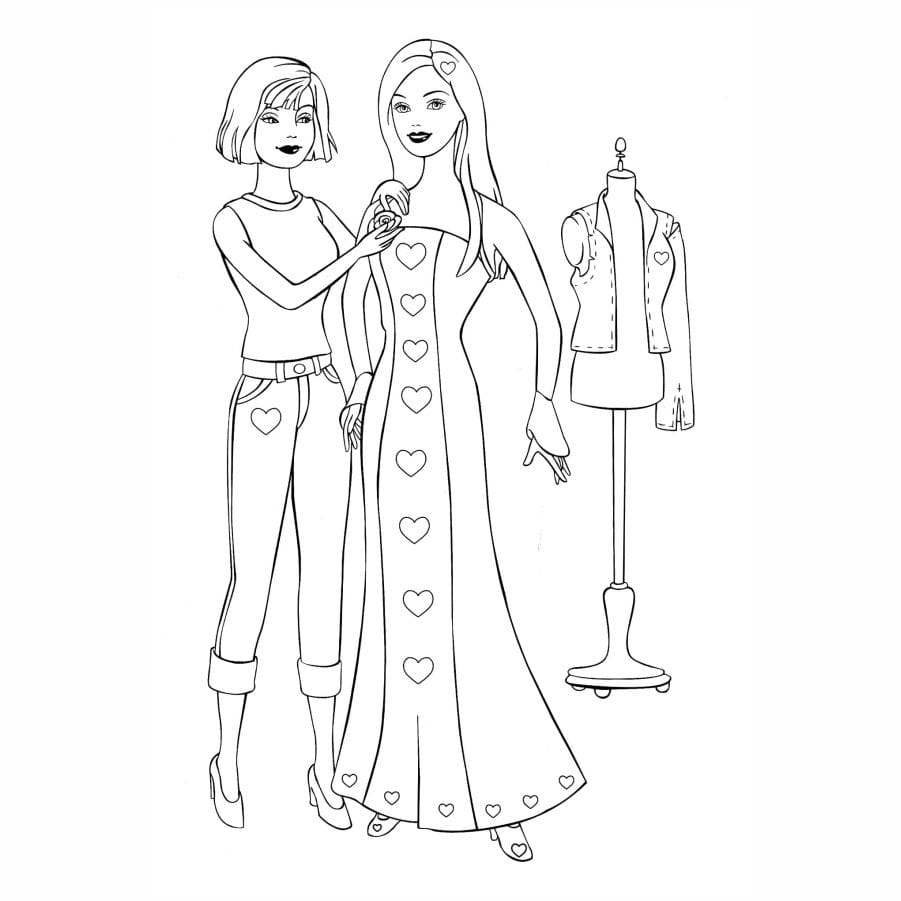 Barbie coloring pages to paint version 3