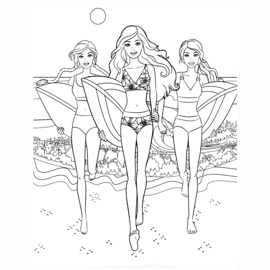 Barbie coloring pages to paint