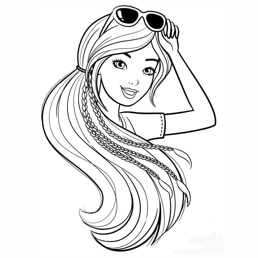 Barbie face coloring page version 3