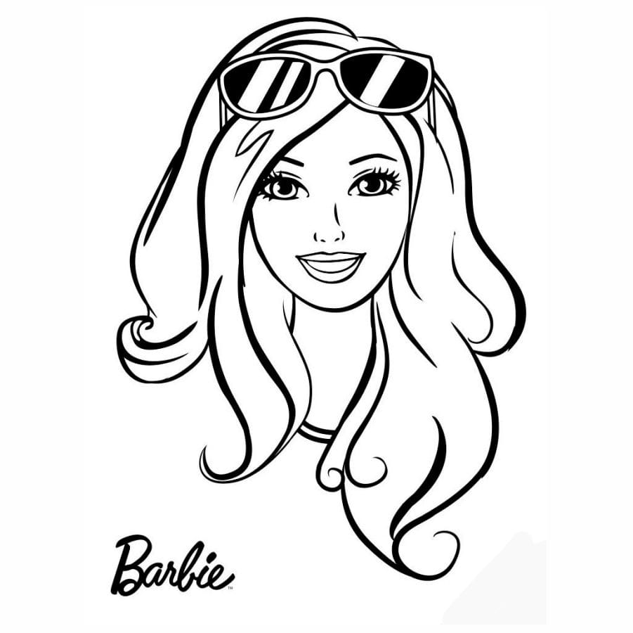 Barbie face coloring page