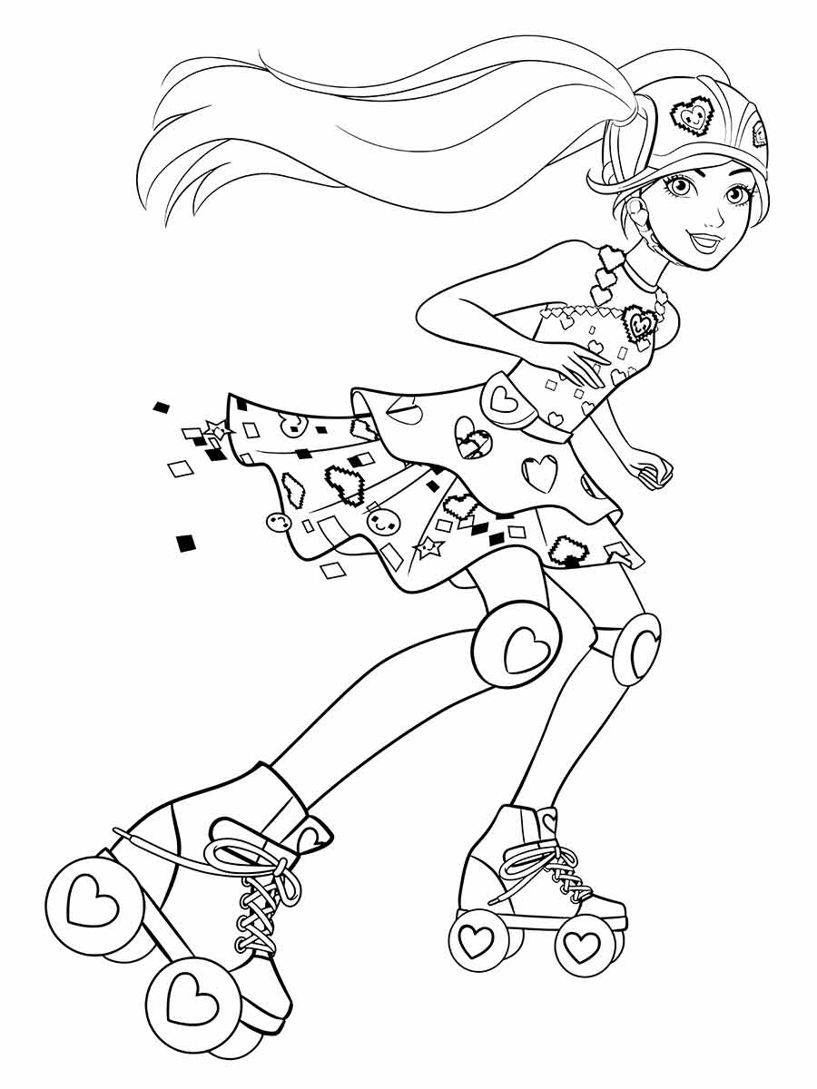 Barbie girl coloring page.