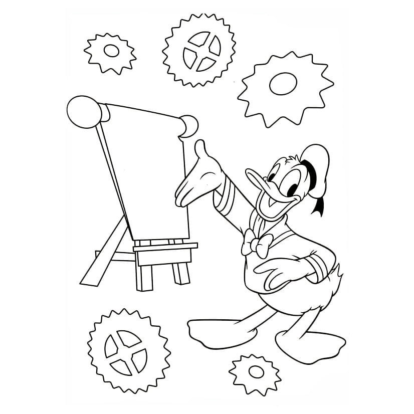 Beautiful Donald Duck Coloring Page