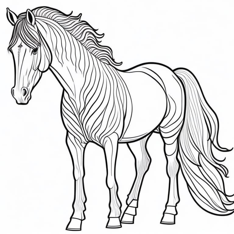 Beautiful Horse Coloring Page 2