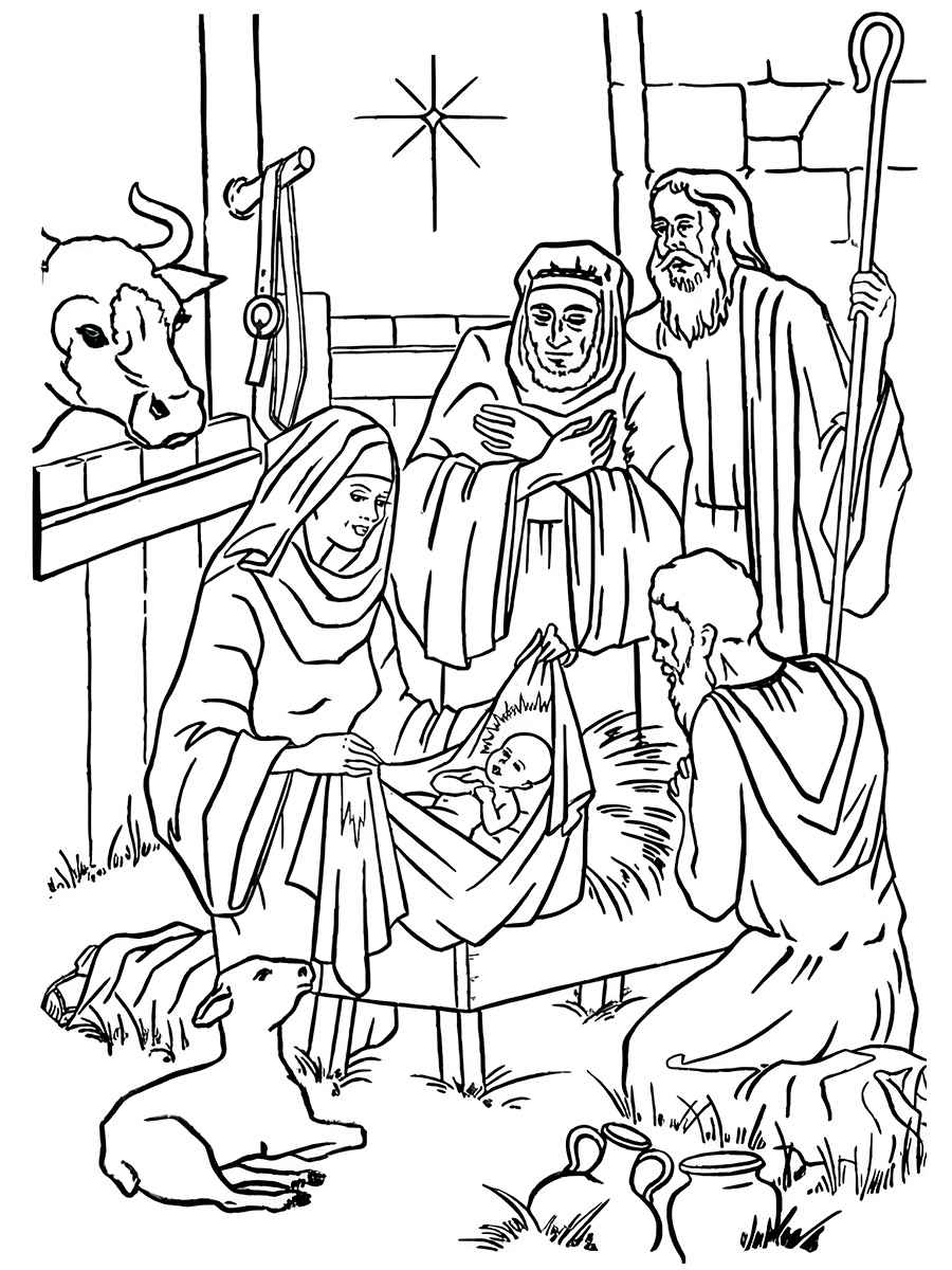 Jesus' Birth on December 25th Coloring Page