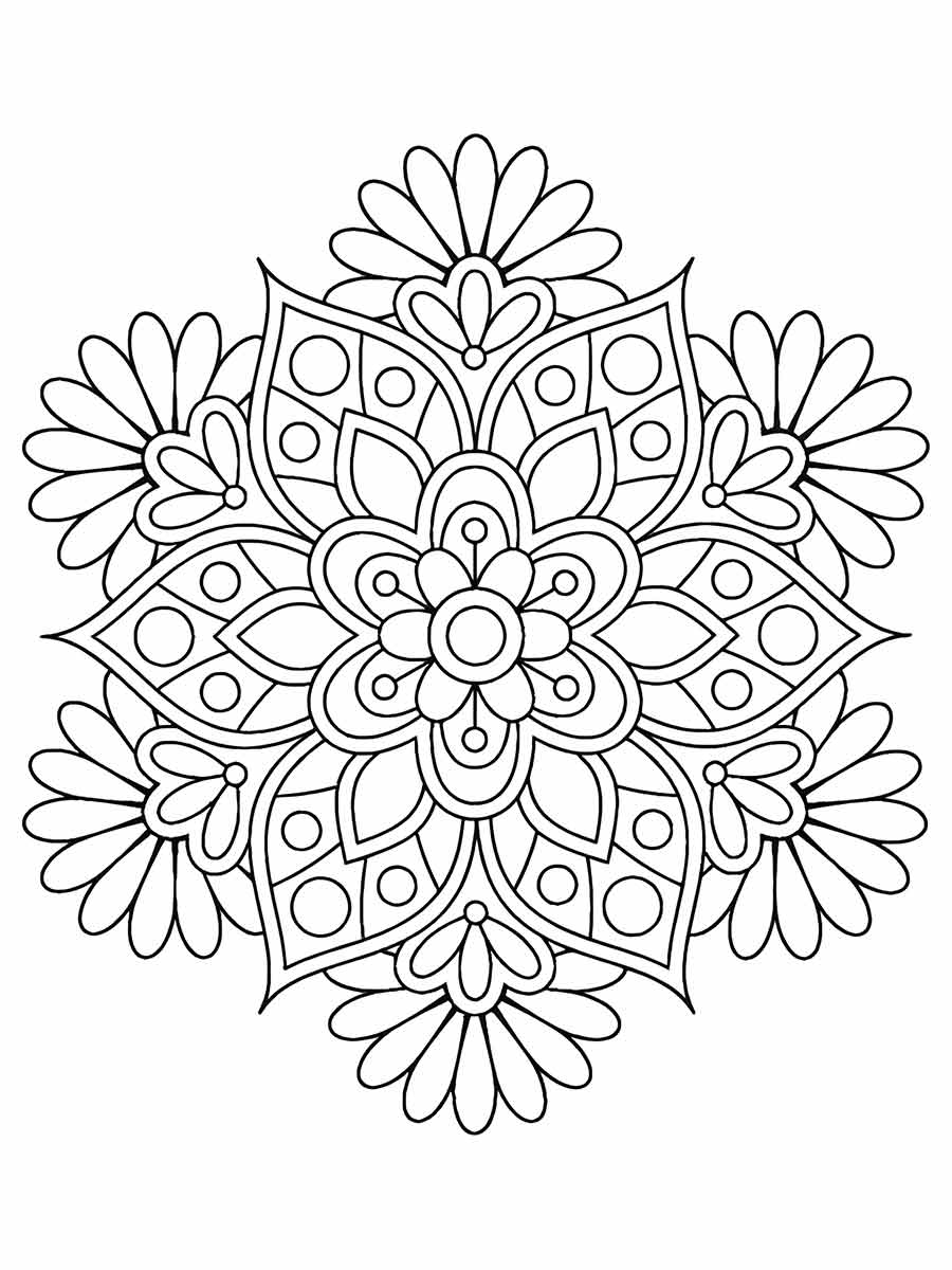 Black and White Mandala Coloring Page