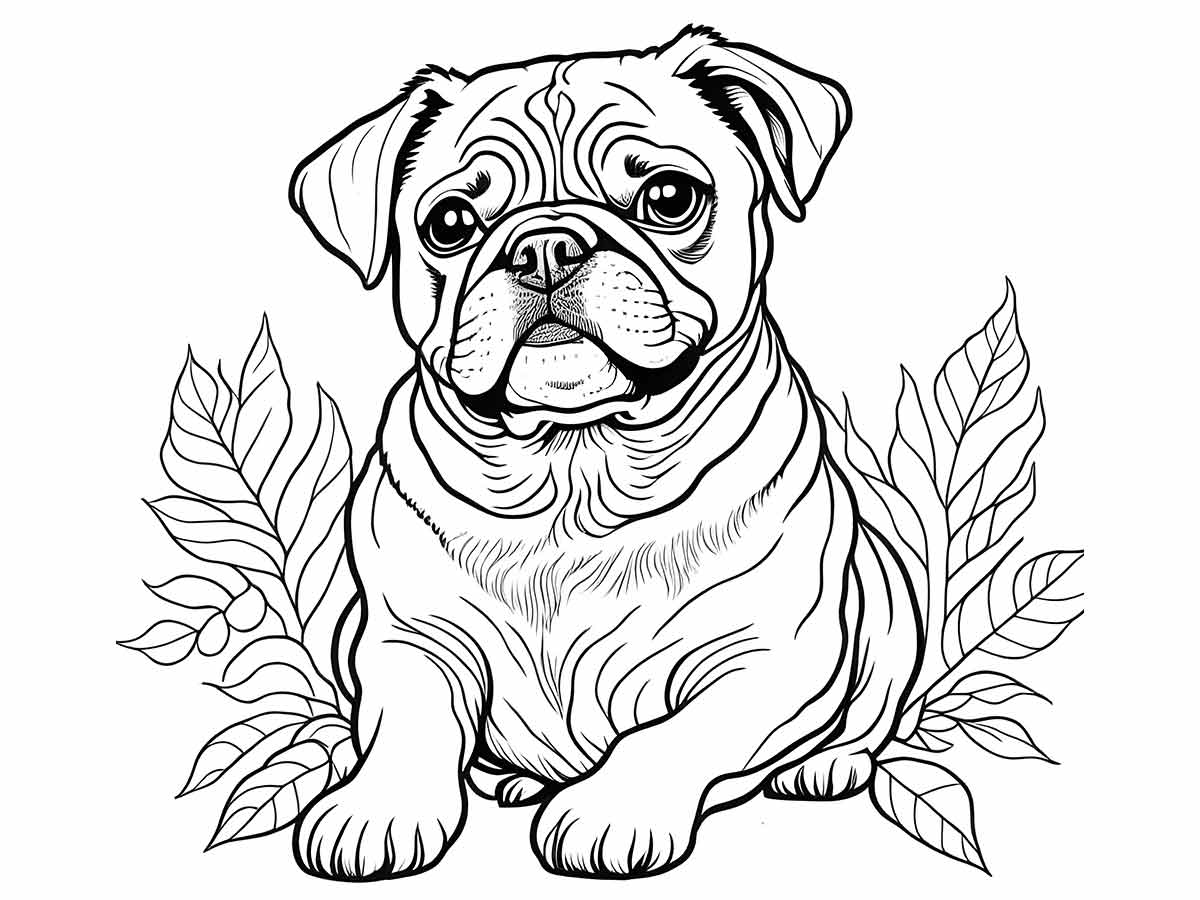 Bulldog coloring page to print