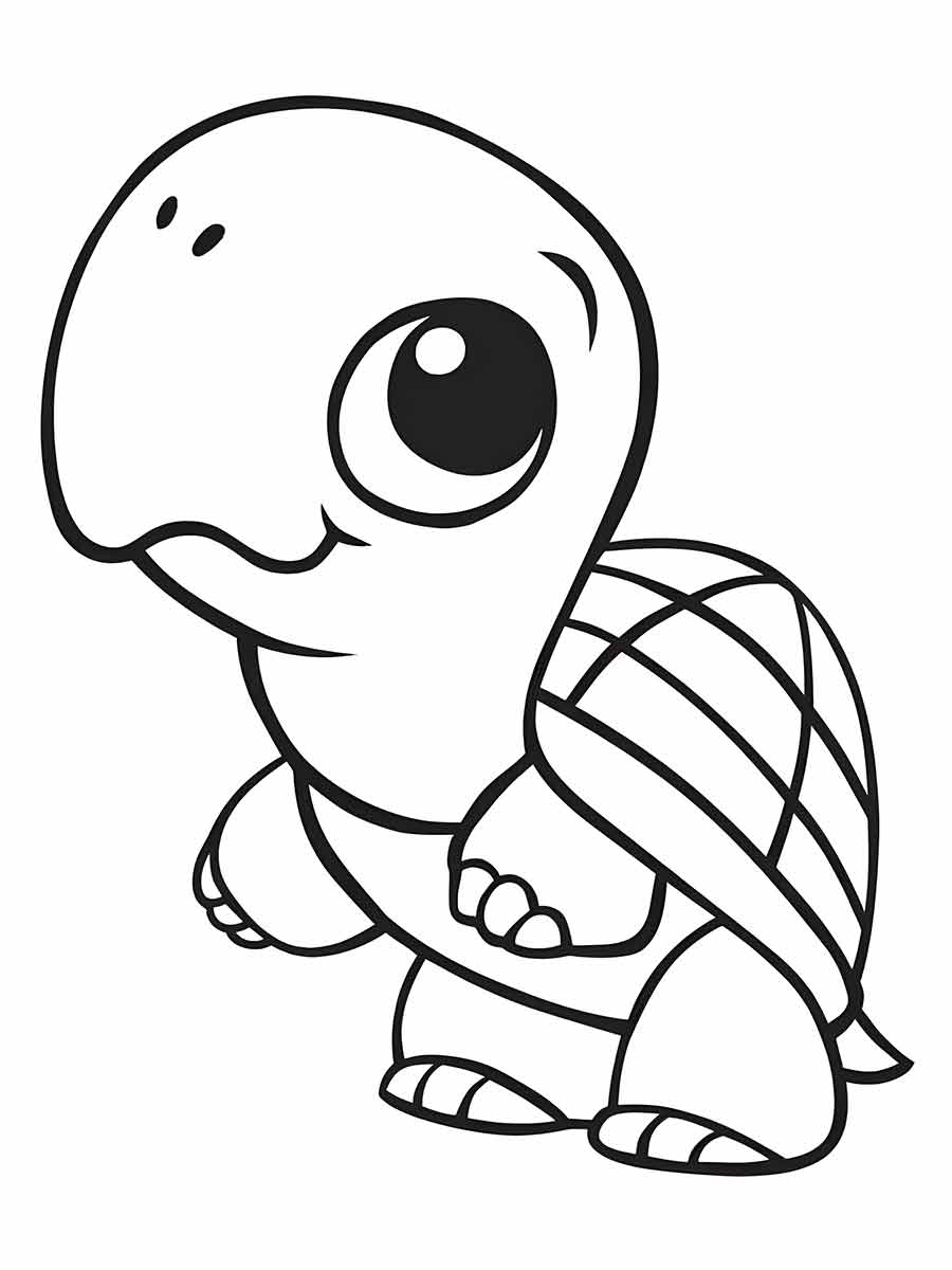 Cartoon Turtle Coloring Page