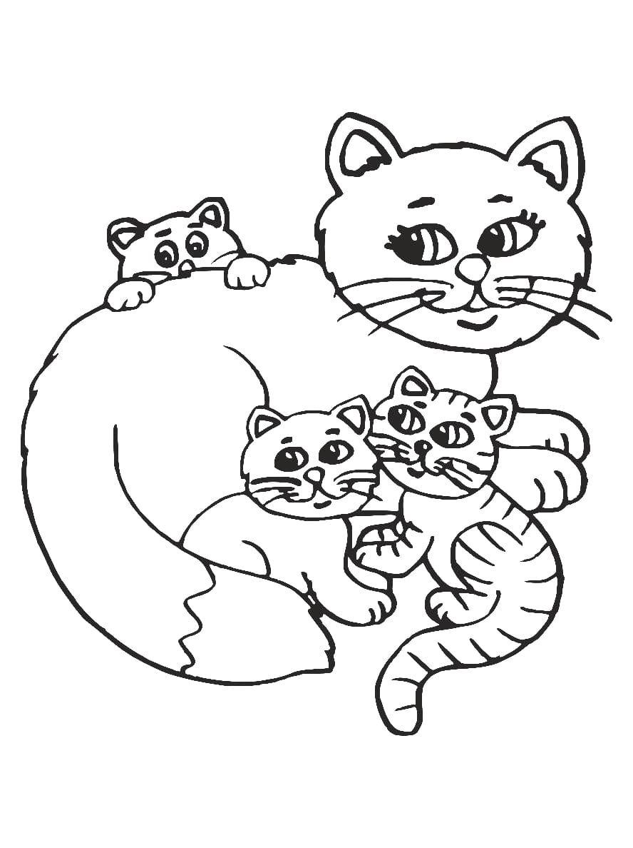 Multiple cat coloring pages with different styles.