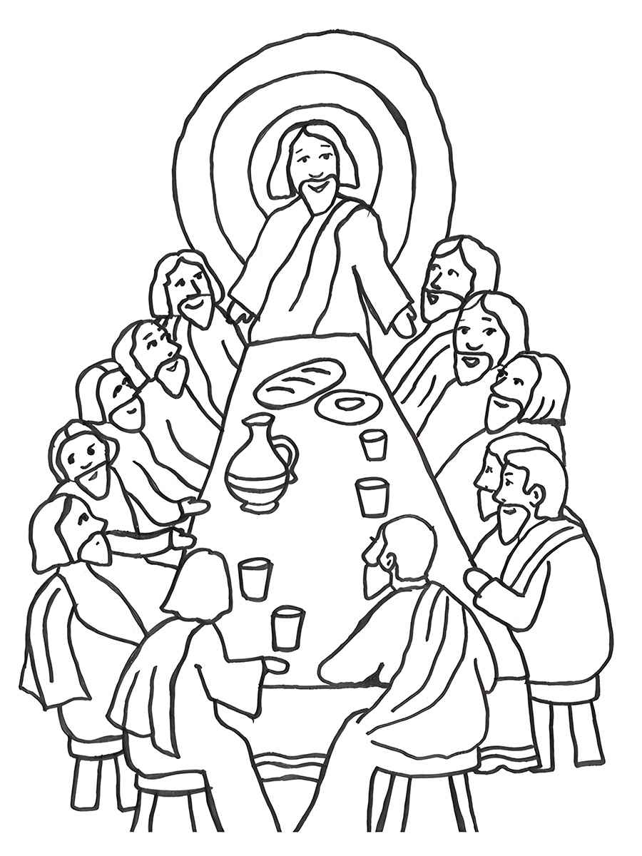 Last Supper Celebration Coloring Page