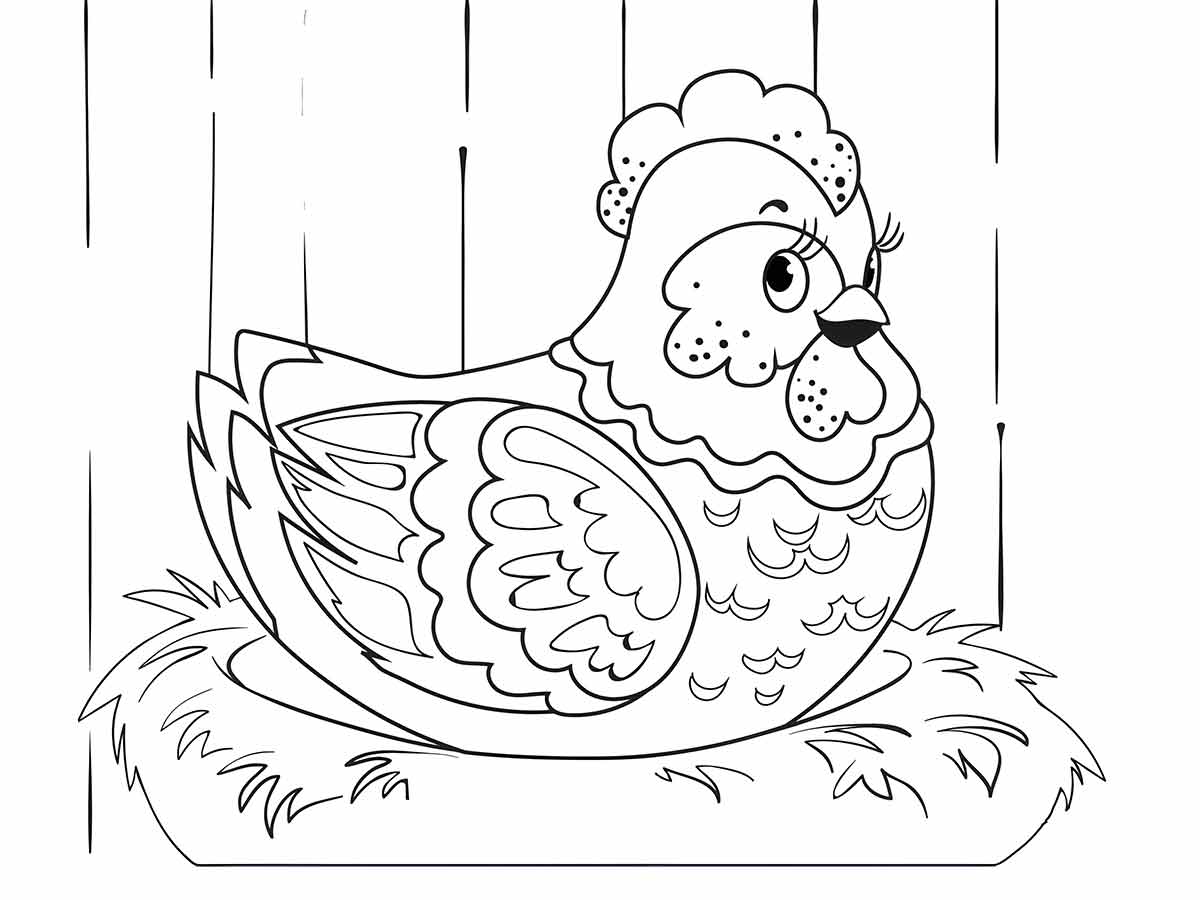 Chicken Coloring Page