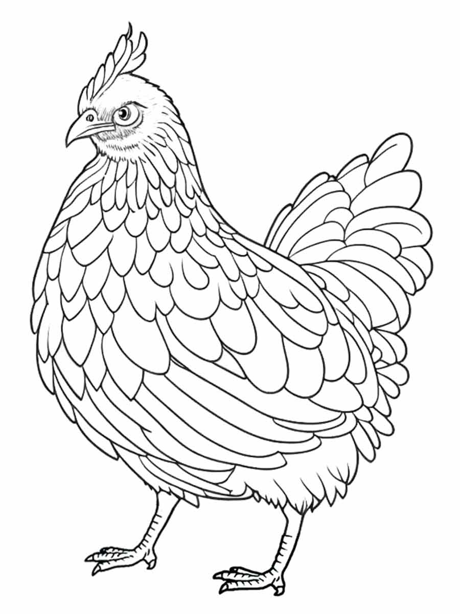 Chicken Coloring Page