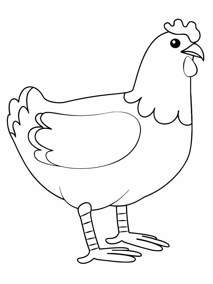 Chicken Standing Coloring Page