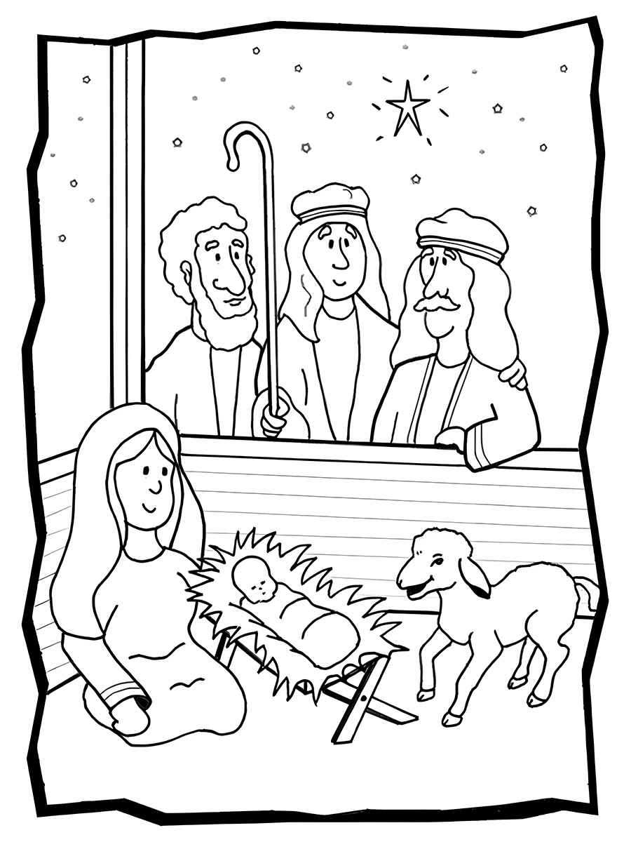 Christmas: Jesus' Birth Coloring Page