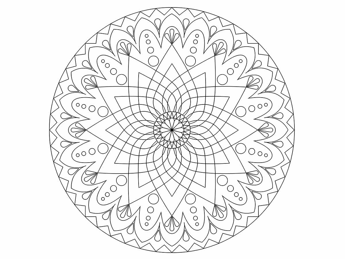 Circular Mandala with Flower Pattern