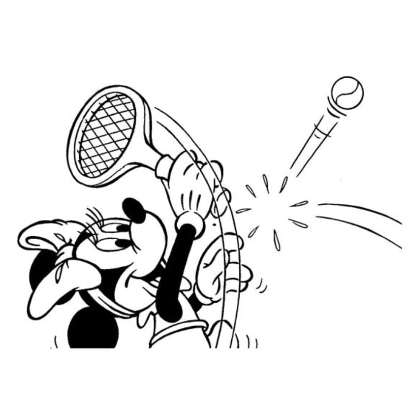 Coloring Drawing of Mickey Tennis