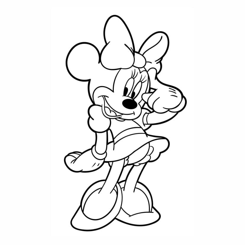 Coloring Drawing of Minnie 1