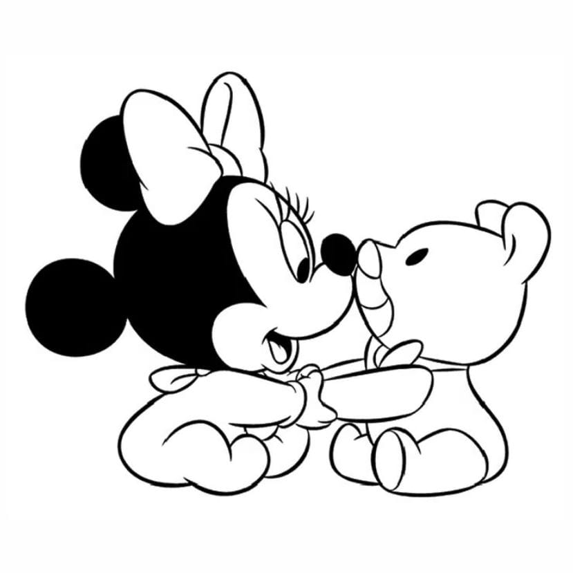 Coloring Drawing of Minnie 7