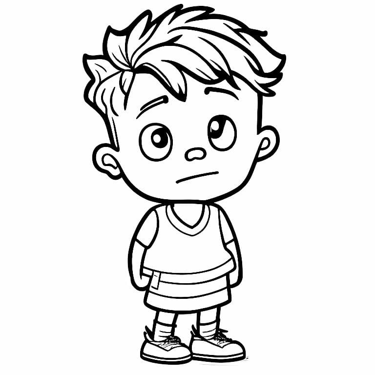 Coloring page of 6-year-old boy